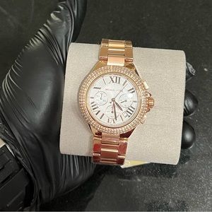 Michael kors Women's Camille Rose Gold-Tone Stainless Steel Bracelet Watch